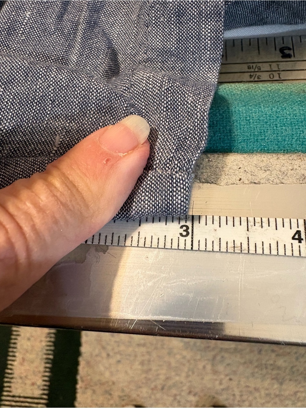 Gap Shorts Womens Size 8 The City 3 Inch Blue Chambray Linen Cotton Khakis Blue - Picture 8 of 9